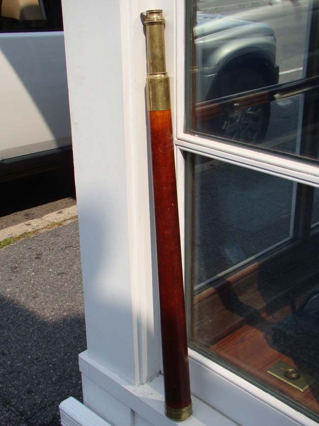 A beautiful early 19th century single draw Telescope with tapered mahogany barrel by Richard and Charles Beilby of Bristol, England circa 1809-1816.